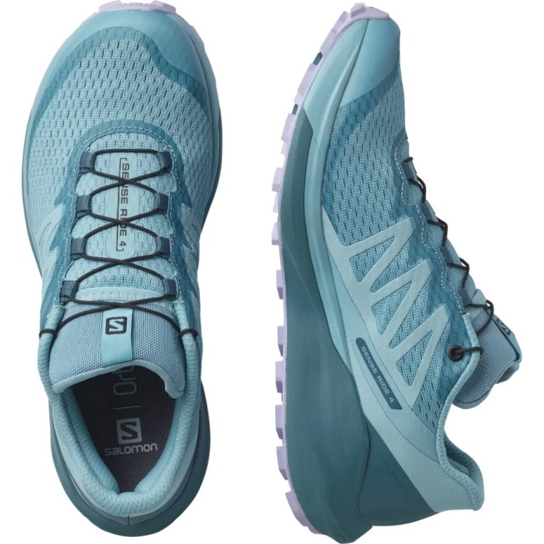 Turquoise Salomon Sense Ride 4 Women's Trail Running Shoes | IE KF2431